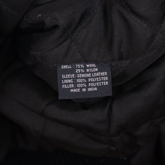 Vintage Wool & Leather Insulated Leatherman Jacket with Custom Embroidery - XL - Picture 8 of 9